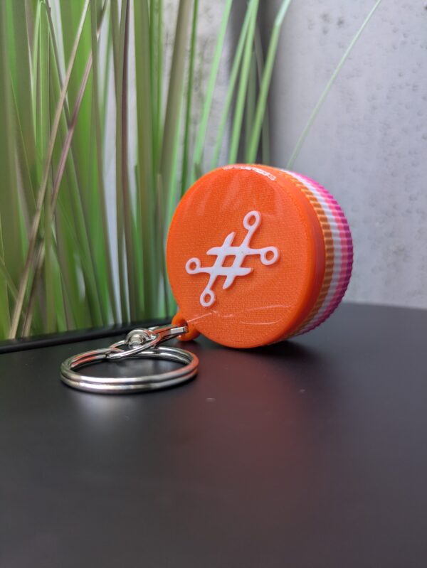 Porte-clef boite à bagues lesbian-flag