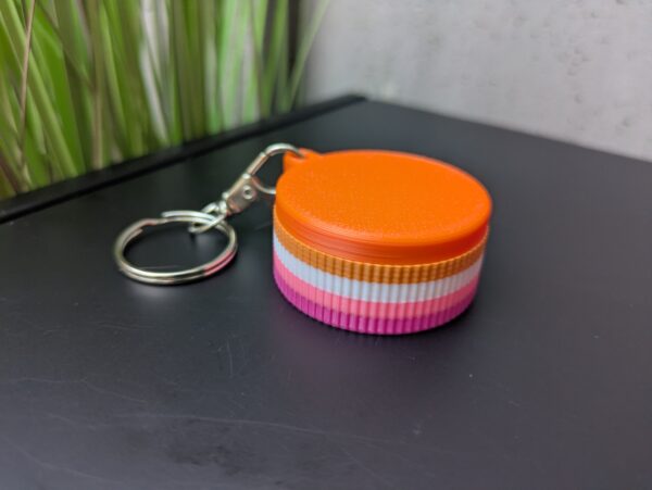 Porte-clef boite à bagues lesbian-flag